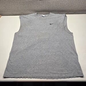 Nike Mens Muscle Tee Sleeveless Shirt Heather Gray Embroidered Swoosh XL